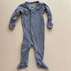 L'ovedbaby Slate Blue Snap Up Footed Pajamas Size 0-3M Gender‎ Neutral Cottage